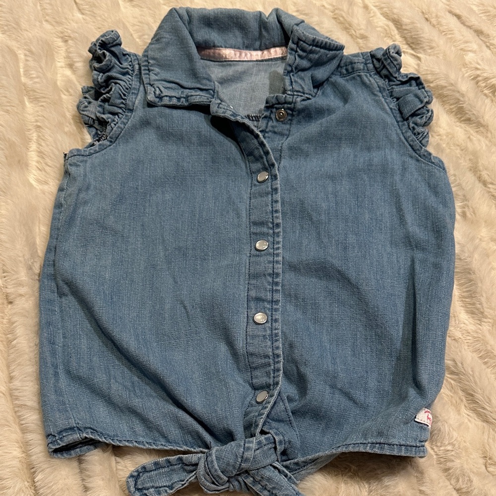 Ruffle Butts size 4 Denim Sleeveless Kids Top.  Like new